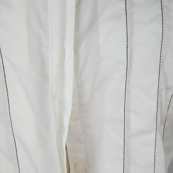 Antilia Femme Women size L Blouse Buttons Down Collared Pleated Stretch - Picture 3 of 9